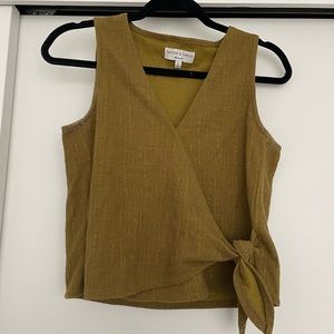 Madewell v-neck wrap tank top with tie